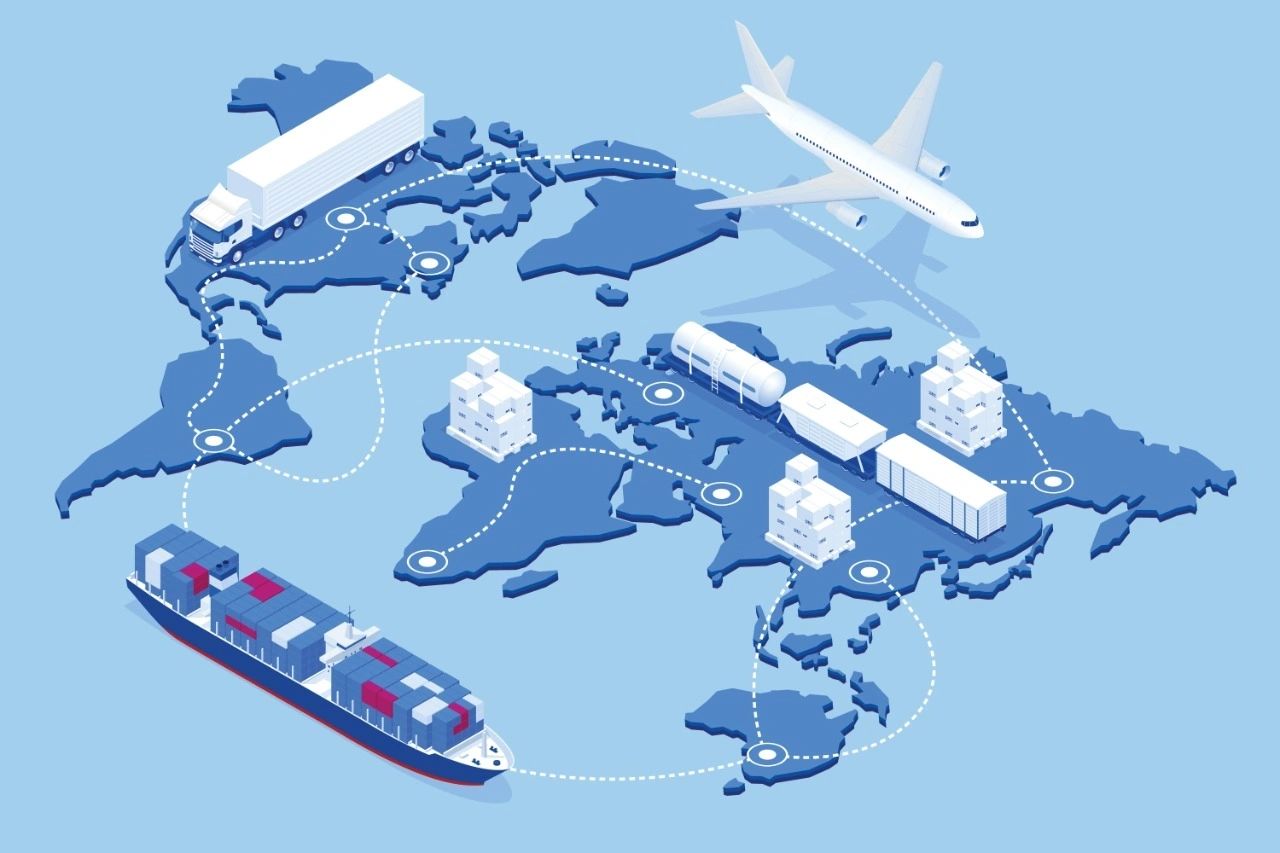 International logistics map for export coordination