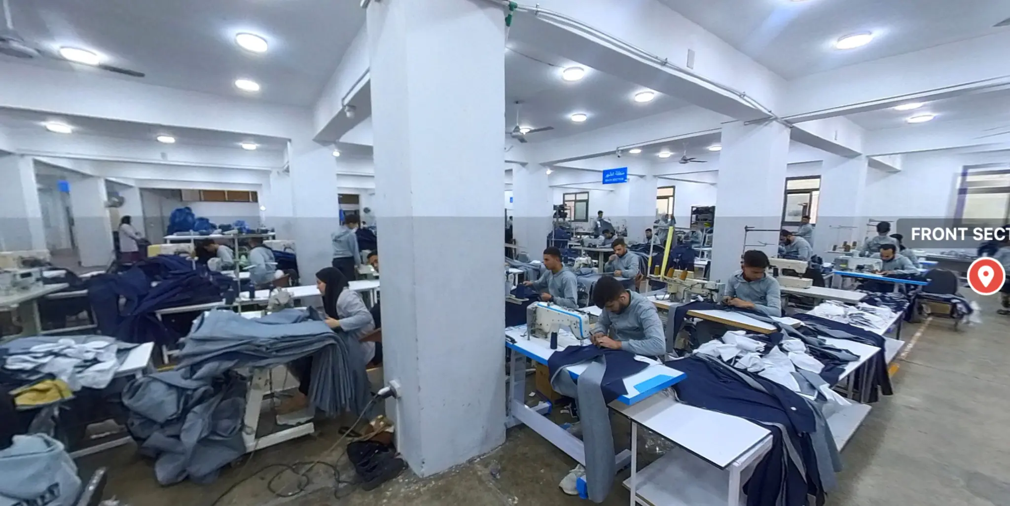 Garment EG production lines inside the 360° virtual factory tour